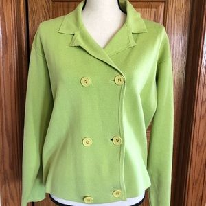 Green double breasted sweater